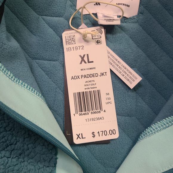 Adidas Jacket Mens XL AdiCross Padded Fleece Artic Fusion Blue IB1972 Golf ADX - Picture 9 of 16